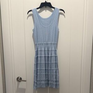Chic Light Blue Sleeveless Mini Dress